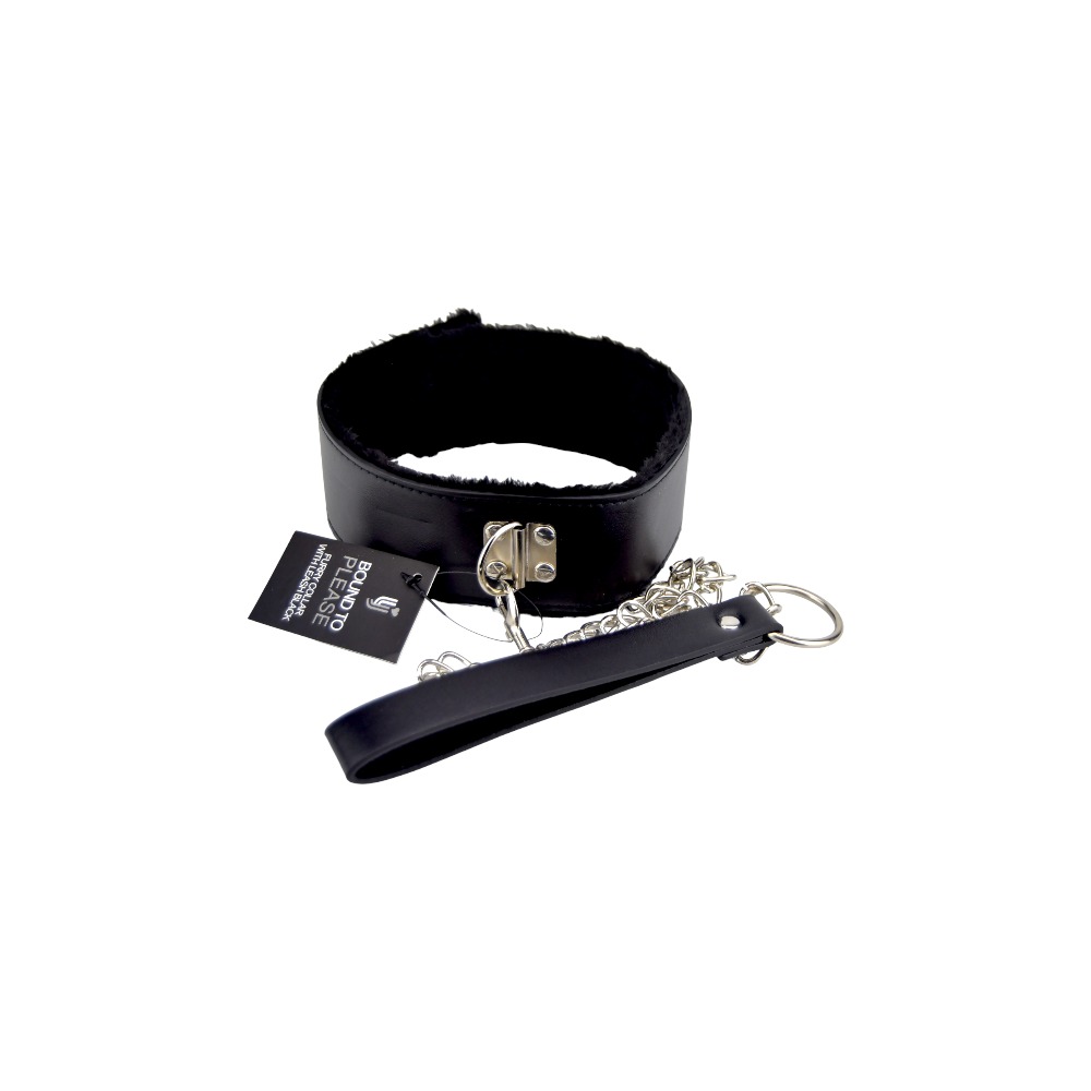 bound to please furry collar with leash black 3 bound to please furry collar with leash black 3