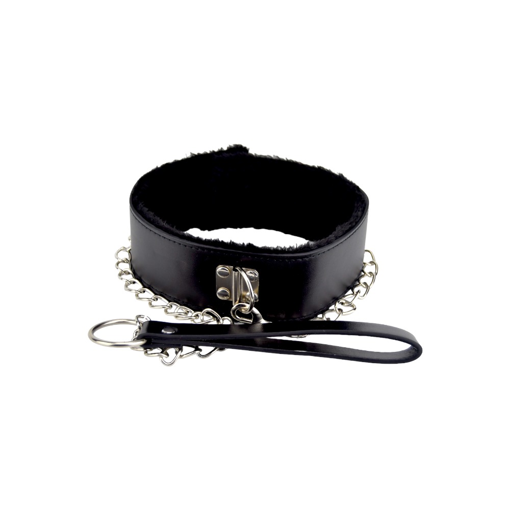 bound to please furry collar with leash black 5 bound to please furry collar with leash black 5