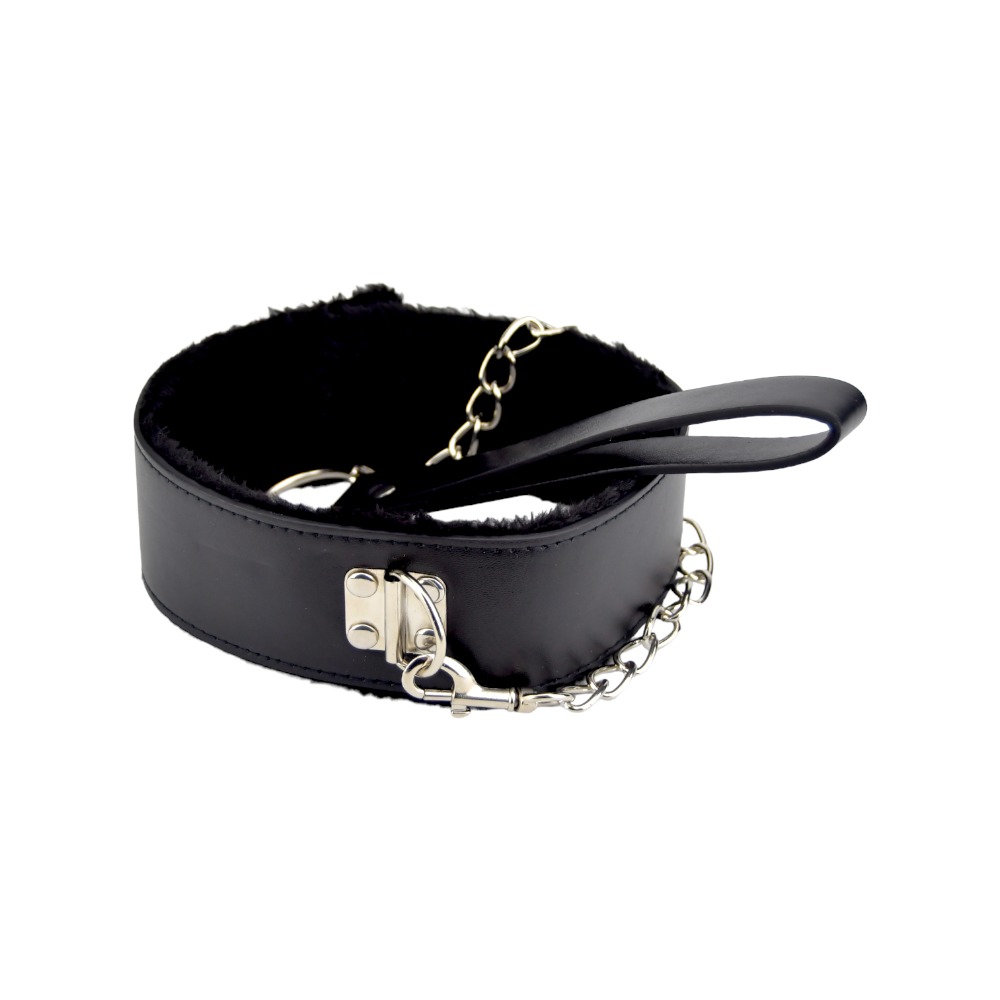 bound to please furry collar with leash black 6 bound to please furry collar with leash black 6