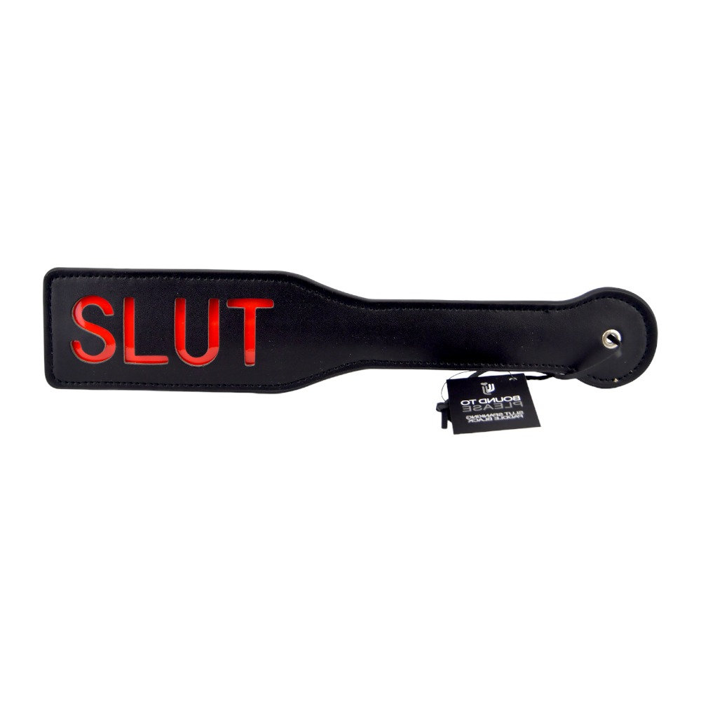 bound to please slut spanking paddle black reversed bound to please slut spanking paddle black reversed