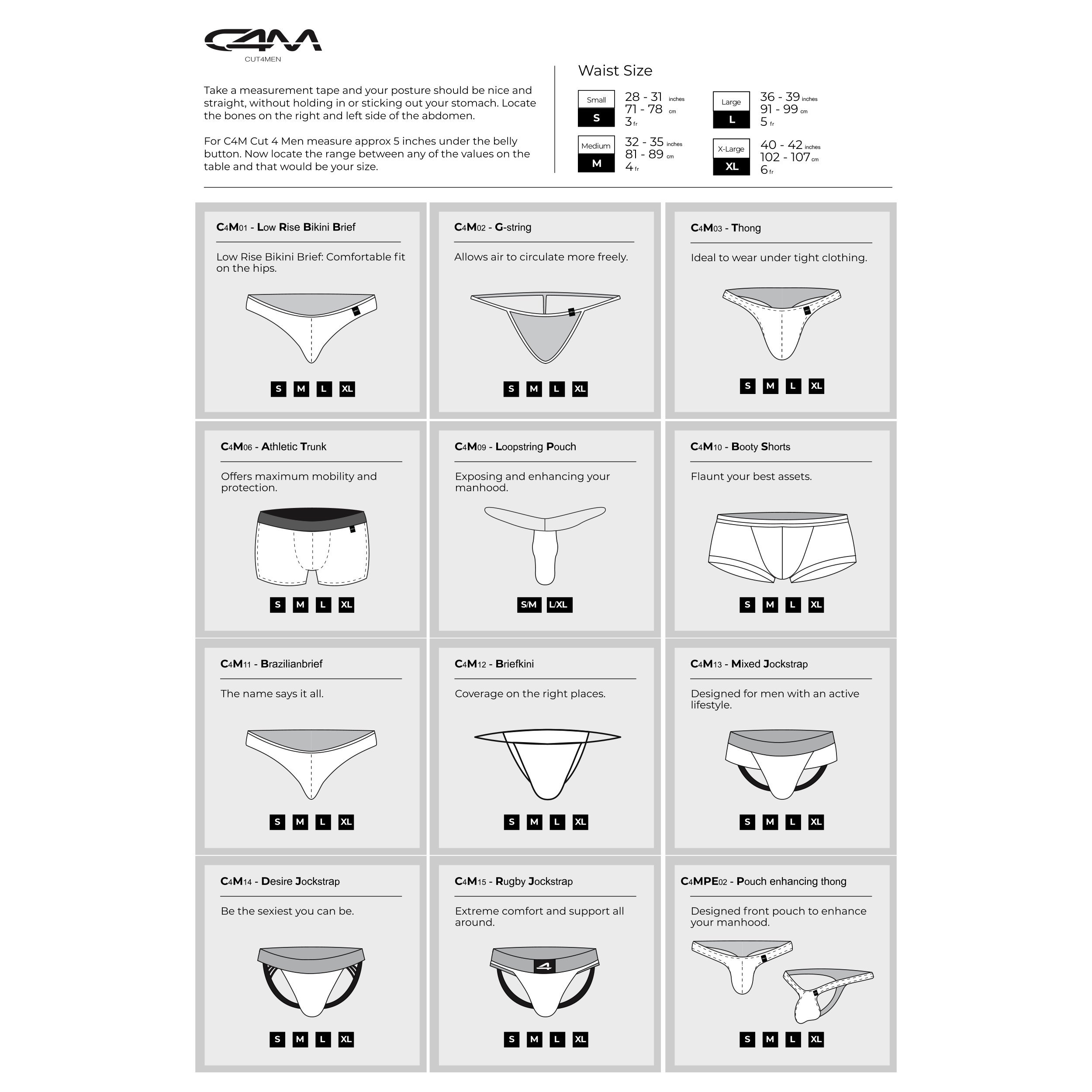 cut4men size chart 1 1 cut4men size chart 1 1