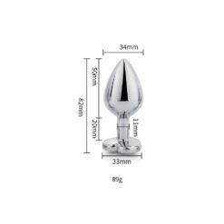 heart shaped metal butt plug silver medium
