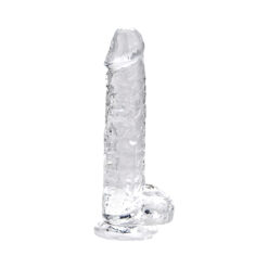 loving joy 7 inch dildo with balls clear 1