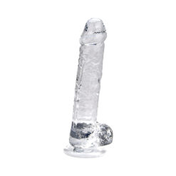 loving joy 7 inch dildo with balls clear 4