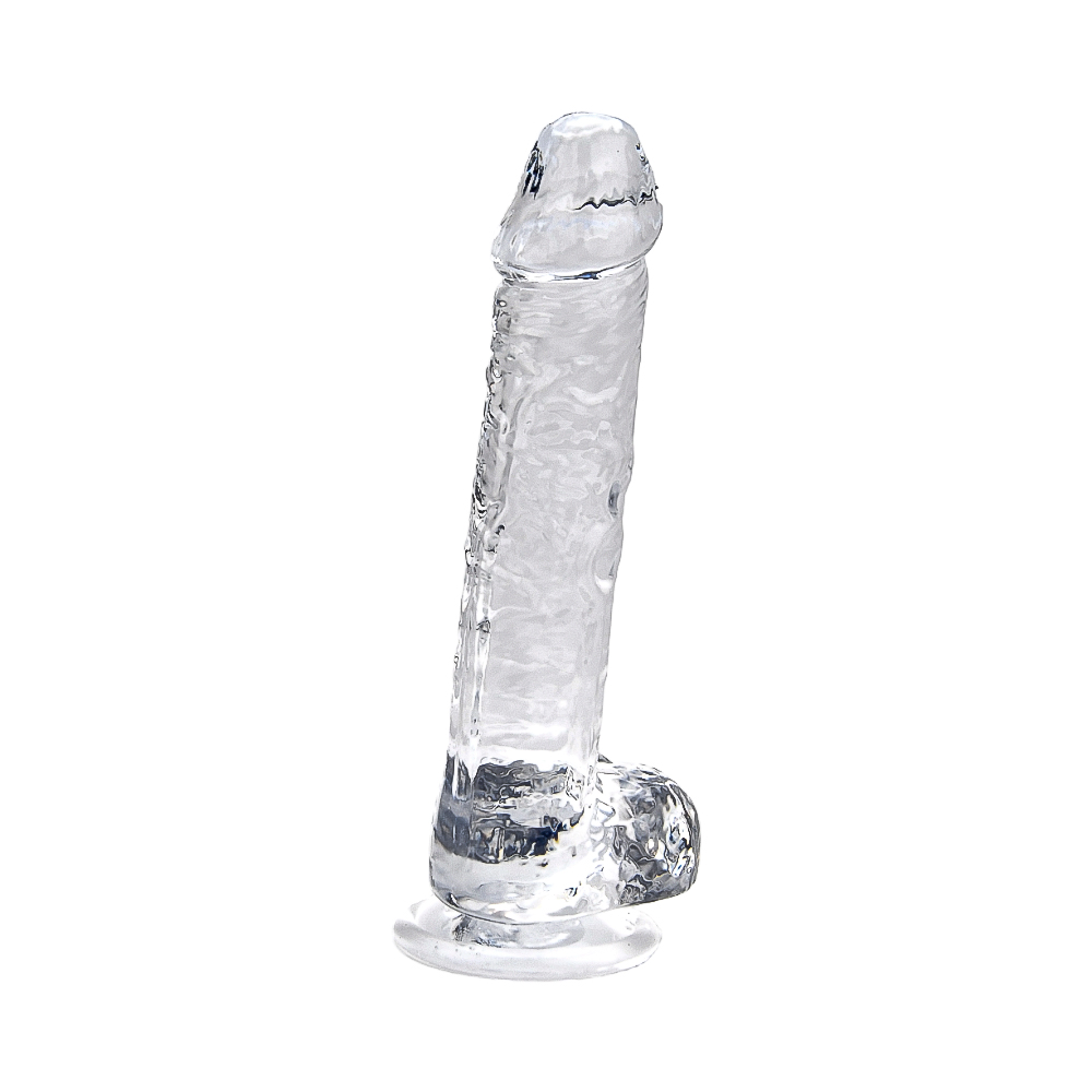 loving joy 7 inch dildo with balls clear 4 loving joy 7 inch dildo with balls clear 4