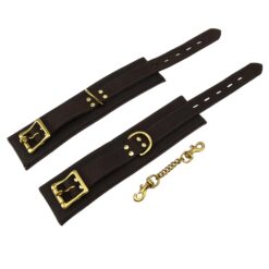 n10094 bound leather wrist bondage cuffs 5