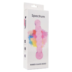 n11032 spectrum ribbed glass dildo new 2 pkg
