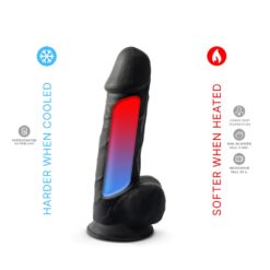 n11122 8 5 inch realistic silicone dual density girthy dildo with suction cup with balls black 5