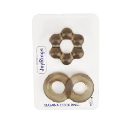 n11448 joyrings stamina cock ring set 2 pack pkg