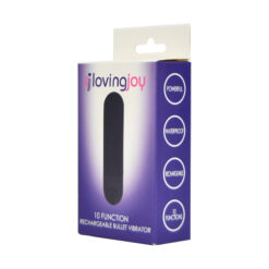 n11766 loving joy 10 function rechargeable bullet vibrator black 1 pkg