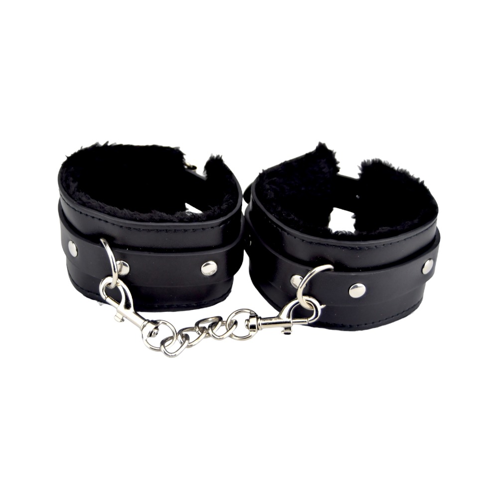 n11932 bound to please furry plush wrist cuffs black 2 n11932 bound to please furry plush wrist cuffs black 2
