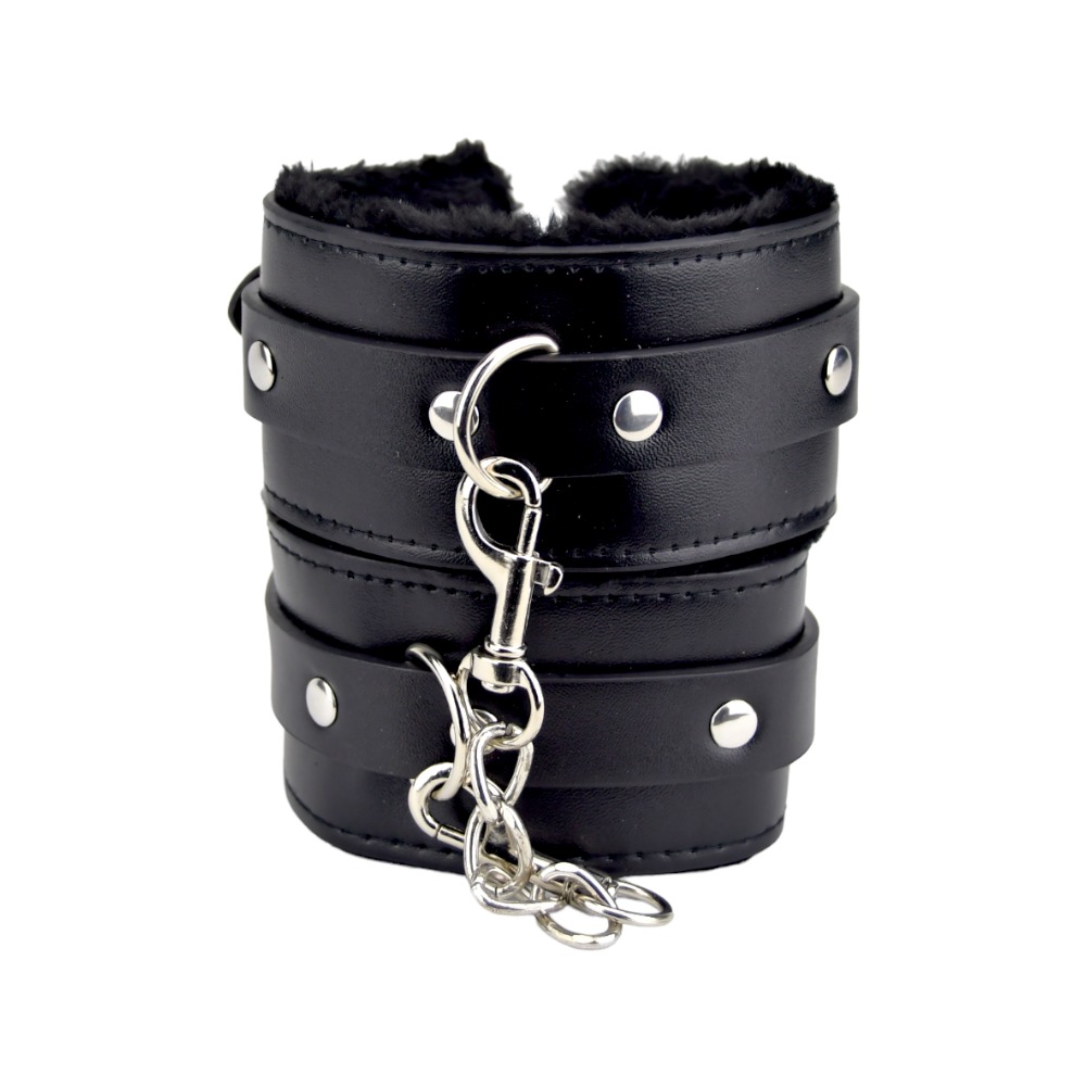 n11932 bound to please furry plush wrist cuffs black 4 n11932 bound to please furry plush wrist cuffs black 4