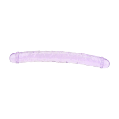 n11950 loving joy 12 inch double dildo purple lying down 1