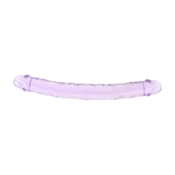 n11950 loving joy 12 inch double dildo purple lying down 3