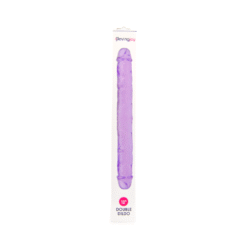 n11950 loving joy 12 inch double dildo purple lying down boxed