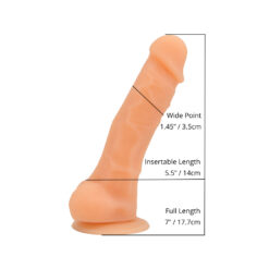 n12026 loving joy 7 inch realistic dildo with suction cup and balls vanilla size 1