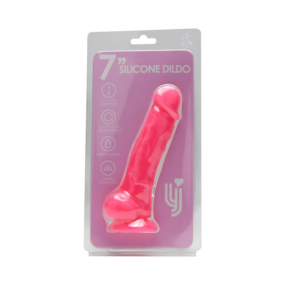 n12027 loving joy 7 inch realistic silicone dildo with suction cup and balls pink new pkg n12027 loving joy 7 inch realistic silicone dildo with suction cup and balls pink new pkg