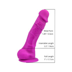 n12028 loving joy 7 inch realistic dildo with suction cup and balls purple size 1
