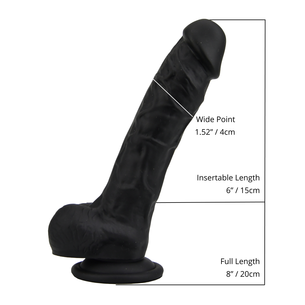 n12033 loving joy 8 inch realistic dildo with suction cup and balls black size 1 n12033 loving joy 8 inch realistic dildo with suction cup and balls black size 1