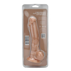 n12034 loving joy 9 inch realistic silicone dildo with suction cup and balls vanilla pkg bk hr