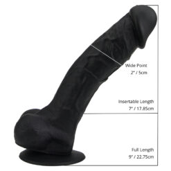 n12035 loving joy 9 inch realistic silicone dildo with suction cup and balls black size
