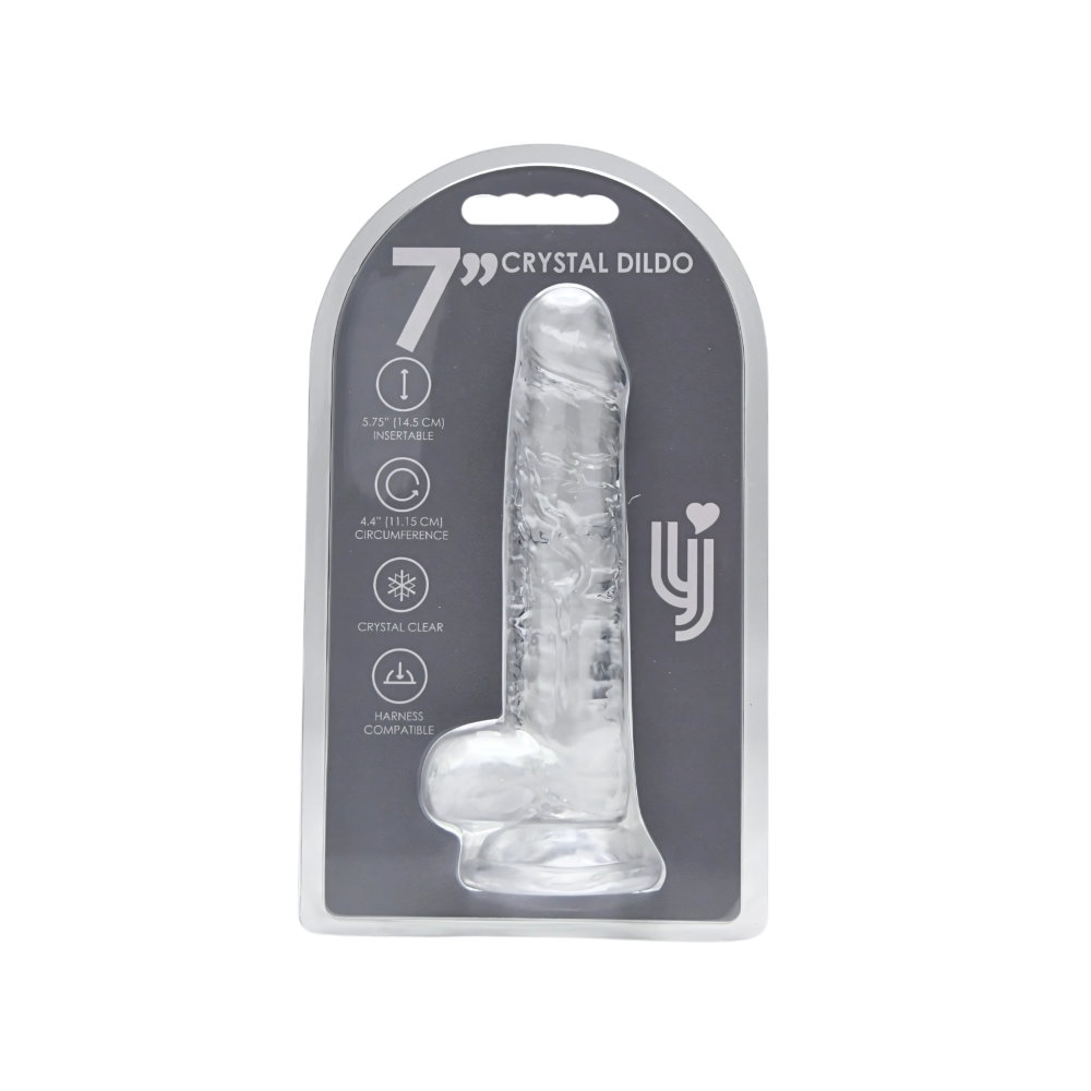 n12186 loving joy 7 inch dildo with balls clear new pkg n12186 loving joy 7 inch dildo with balls clear new pkg