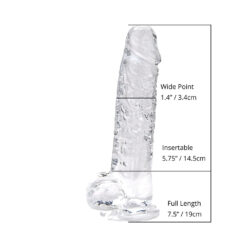 n12186 loving joy 7 inch dildo with balls clear size