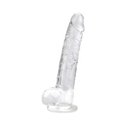 n12188 loving joy 9 inch dildo with balls clear