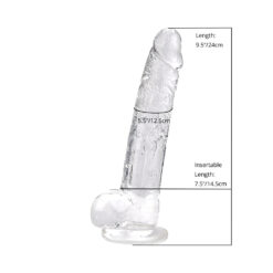 n12188 loving joy 9 inch dildo with balls clear measurements wr