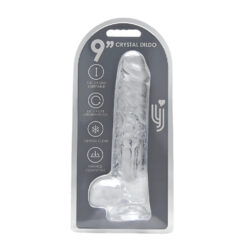 n12188 loving joy 9 inch dildo with balls clear new pkg