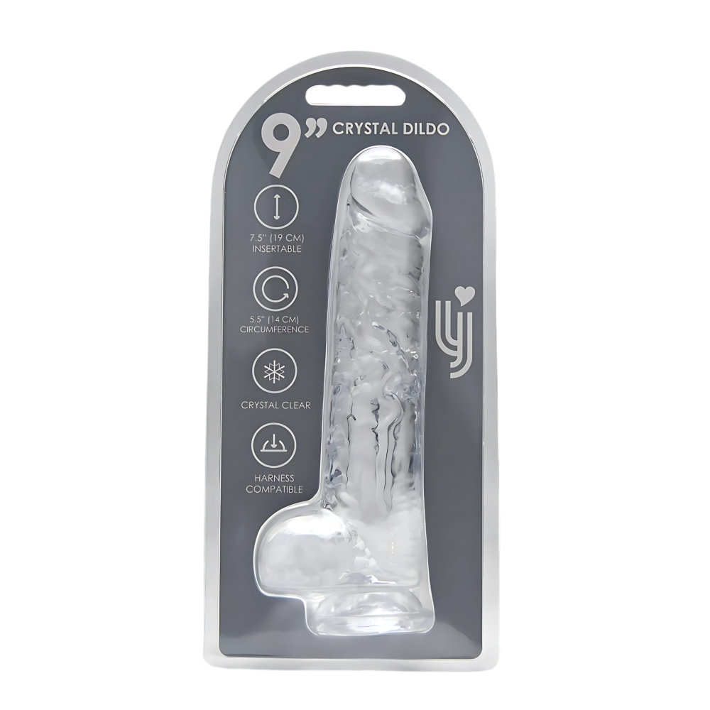 n12188 loving joy 9 inch dildo with balls clear new pkg n12188 loving joy 9 inch dildo with balls clear new pkg