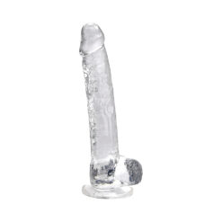 n12189 loving joy 11 inch dildo with balls clear 1