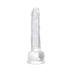n12189 loving joy 11 inch dildo with balls clear