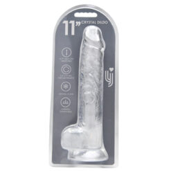 n12189 loving joy 11 inch dildo with balls clear new pkg