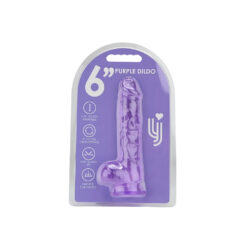 n12308 loving joy 6 inch dildo with balls purple pkg