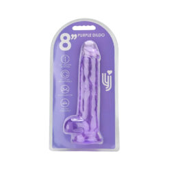 n12310 loving joy 8 inch dildo with balls purple pkg