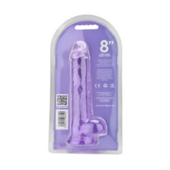 n12310 loving joy 8 inch dildo with balls purple pkg bk