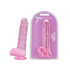 n12311 loving joy 7 inch dildo with balls pink duo