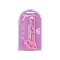n12311 loving joy 7 inch dildo with balls pink pkg
