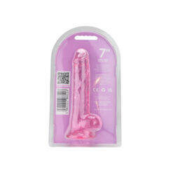n12311 loving joy 7 inch dildo with balls pink pkg bk