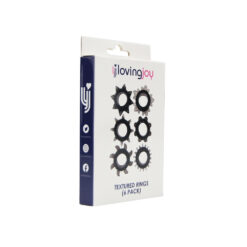 n12316 loving joy textured cock ring set 6 pack pkg 2