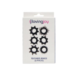 n12316 loving joy textured cock ring set 6 pack pkg