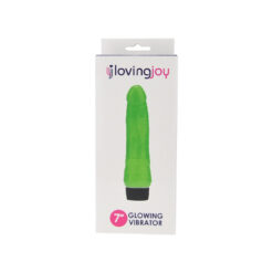 n12401 loving joy 7 inch realistic vibrator glow in the dark pkg