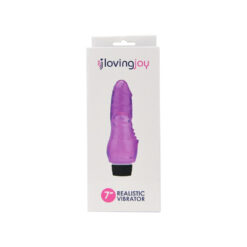 n12402 loving joy 7 inch realistic vibrator purple pkg