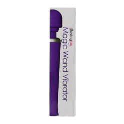 n12460 loving joy rechargeable magic wand vibrator purple pkg