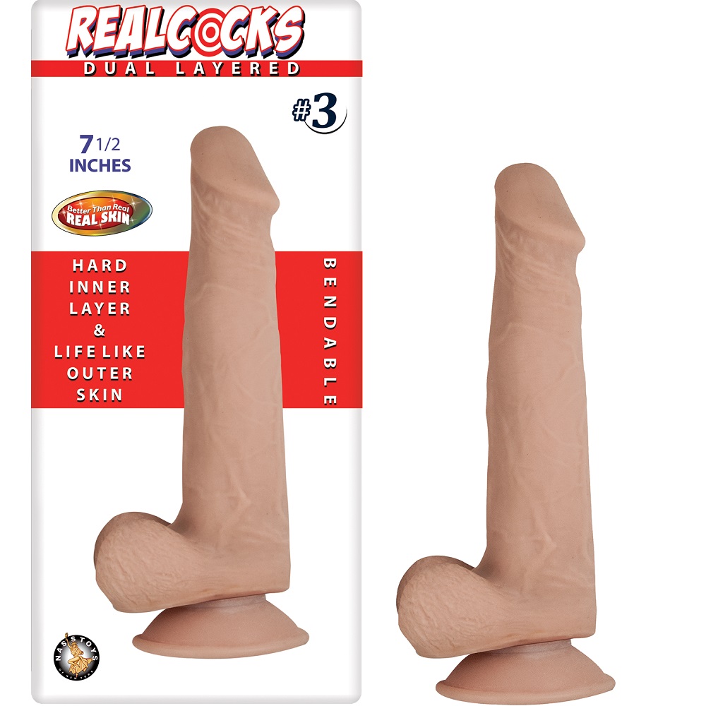 n12473 realcocks dual layer bendable dildo 7 5inch vanilla 1 n12473 realcocks dual layer bendable dildo 7 5inch vanilla 1