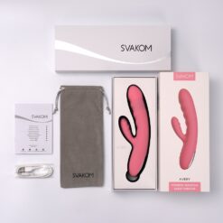 n12547 svakom avery thrusting vibrator wclitoral stimulator pink 9