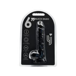 n12627 loving joy 6 inch dildo with balls black 4