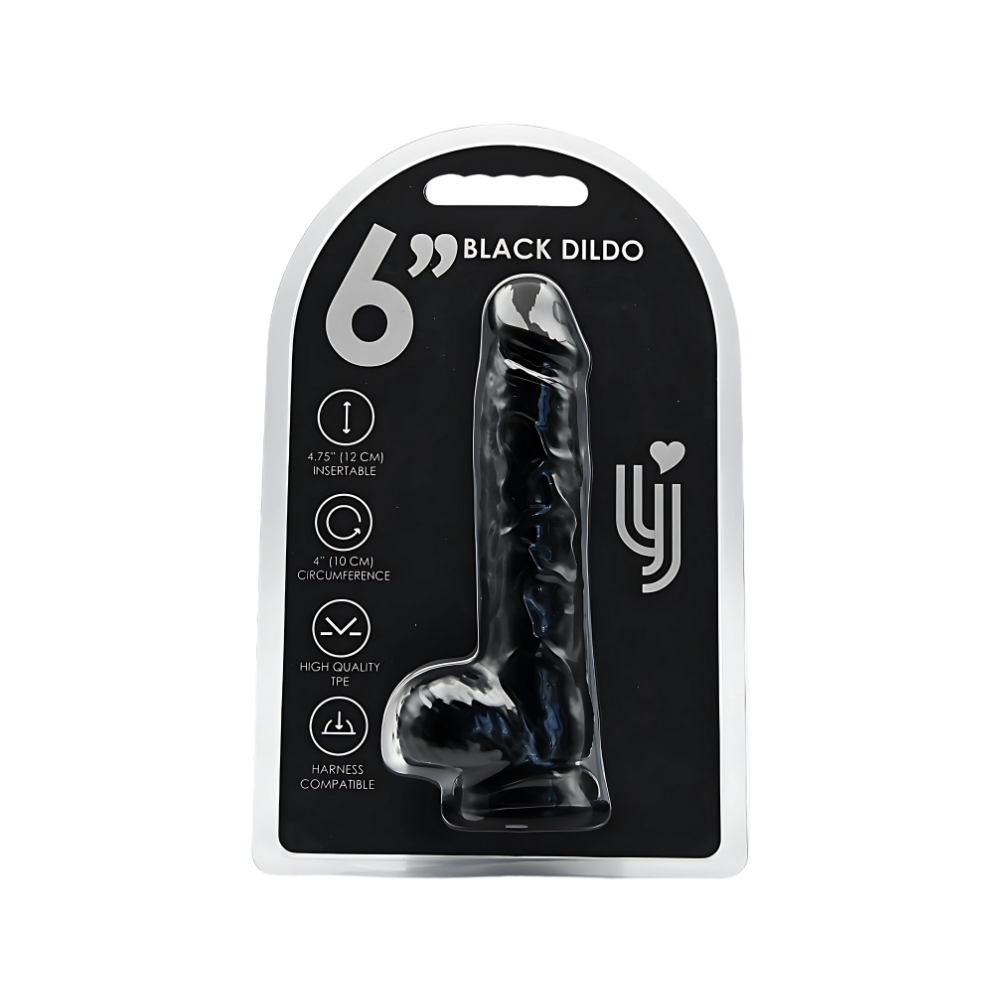 n12627 loving joy 6 inch dildo with balls black 4 n12627 loving joy 6 inch dildo with balls black 4