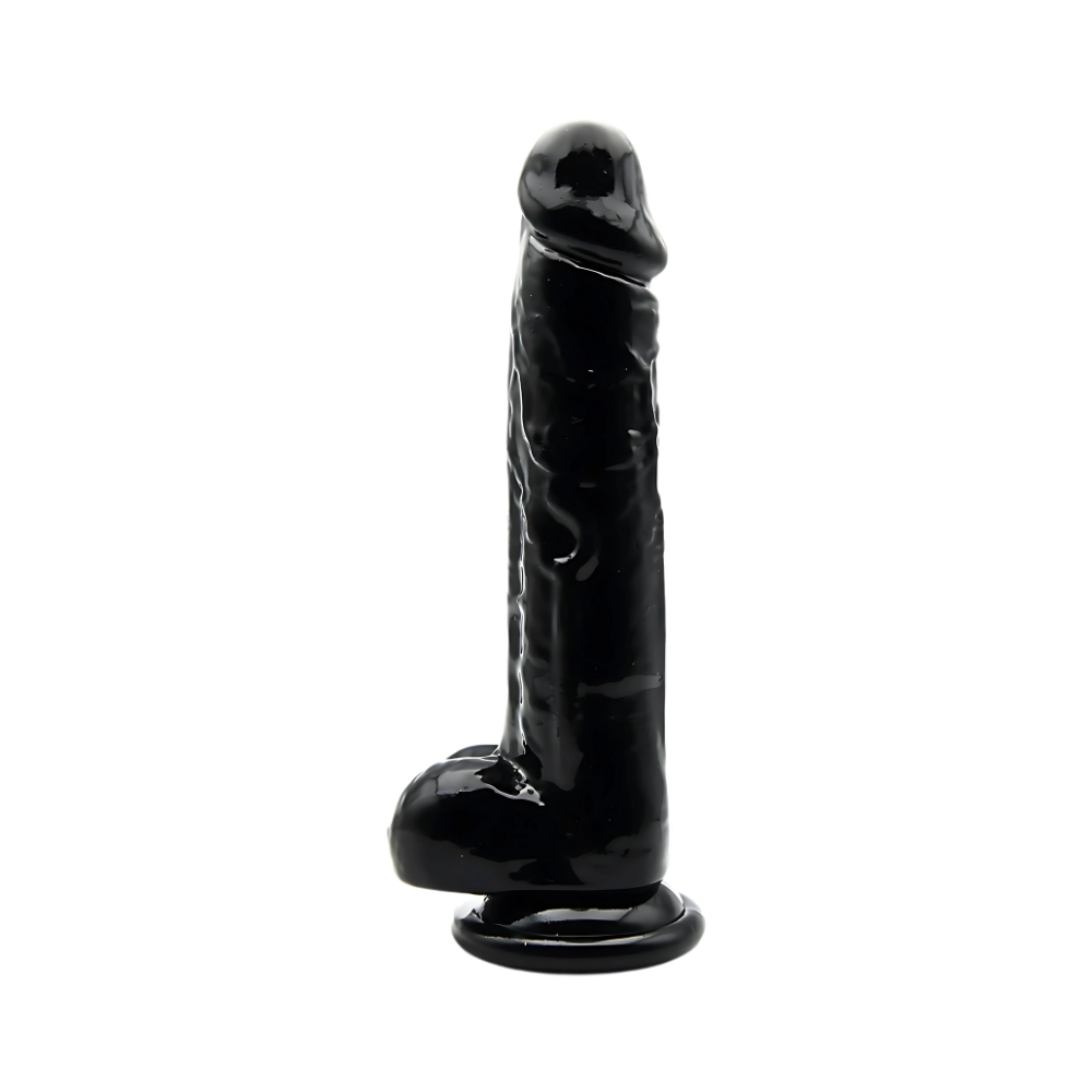 n12629 loving joy 8 inch dildo with balls black 1 n12629 loving joy 8 inch dildo with balls black 1